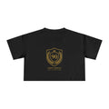 Ninety Minute | Gold Crest Logo Boxy Crop Tee | Women’s Relaxed Crewneck