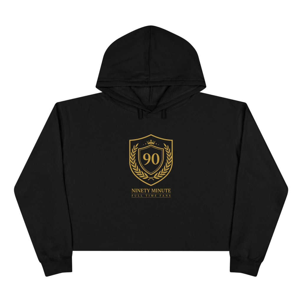Ninety Minute | Gold Crest Logo Cropped Hoodie | Women’s Fleece Pullover