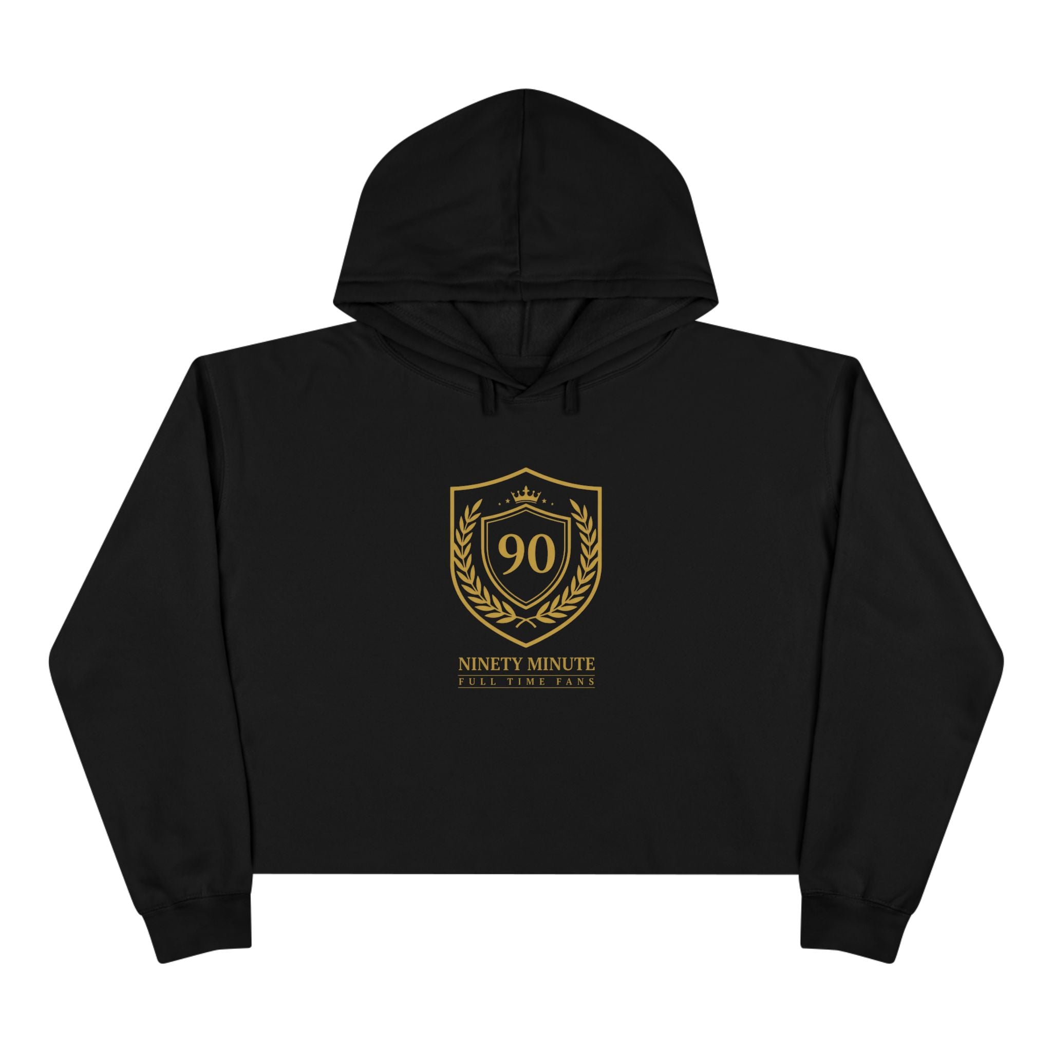 Ninety Minute | Gold Crest Logo Cropped Hoodie | Women’s Fleece Pullover