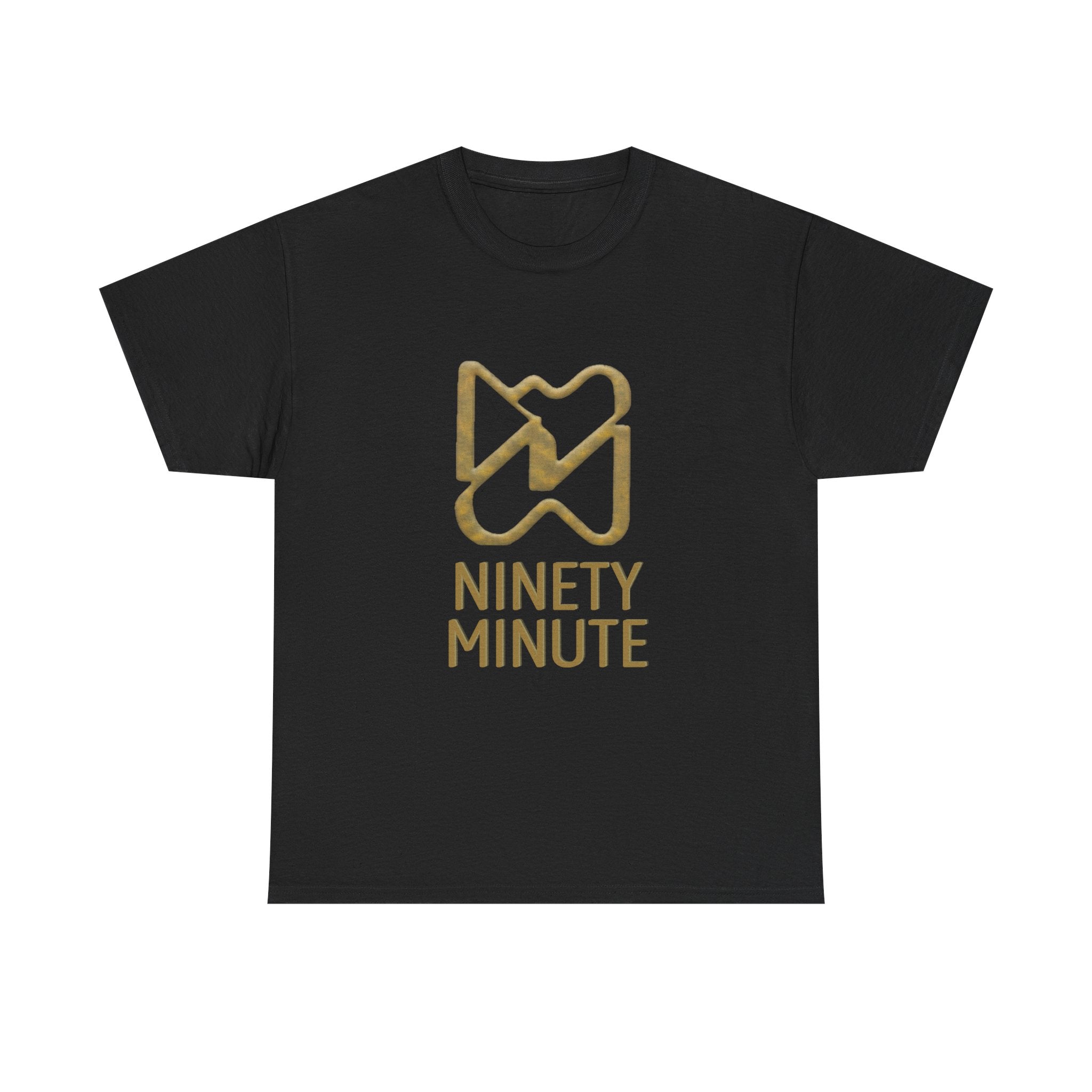 Ninety Minute Unisex Heavy Cotton Tee (Black/White, Large Logo)