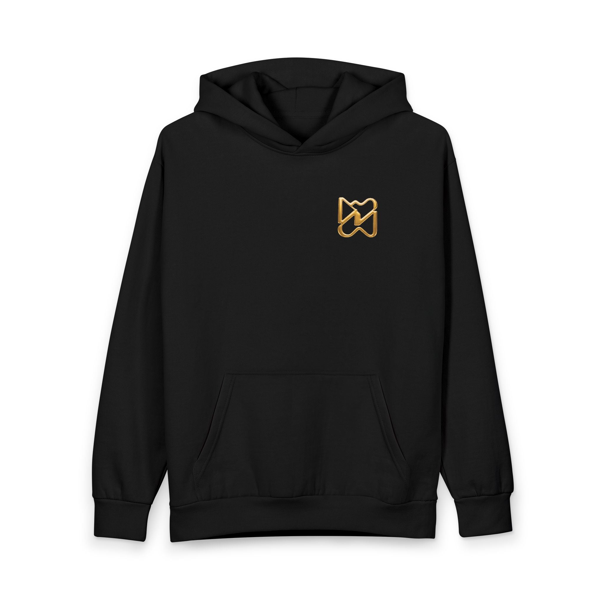 Ninety Minute Men’s Urban Pullover Hoodie (Black/White, Chest Icon)