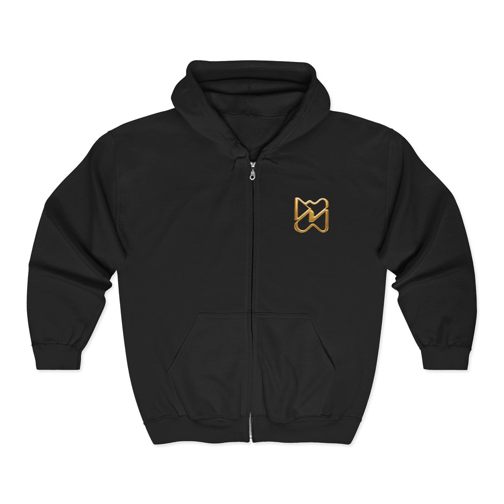 Ninety Minute Heavy Blend™ Full-Zip Hoodie – Women’s Small Emblem (Black)