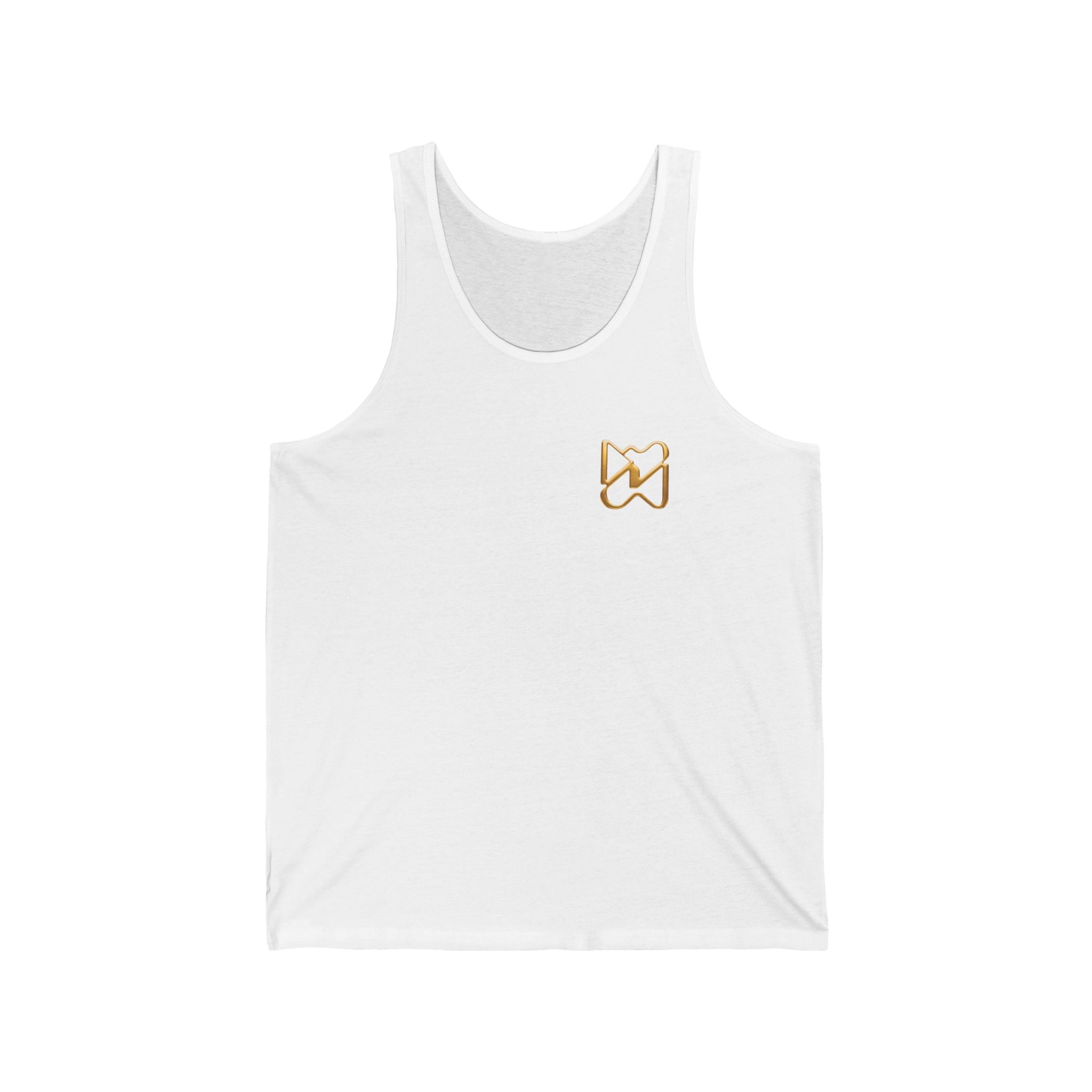 Ninety Minute Men’s Jersey Tank (Black/White, Chest Icon)