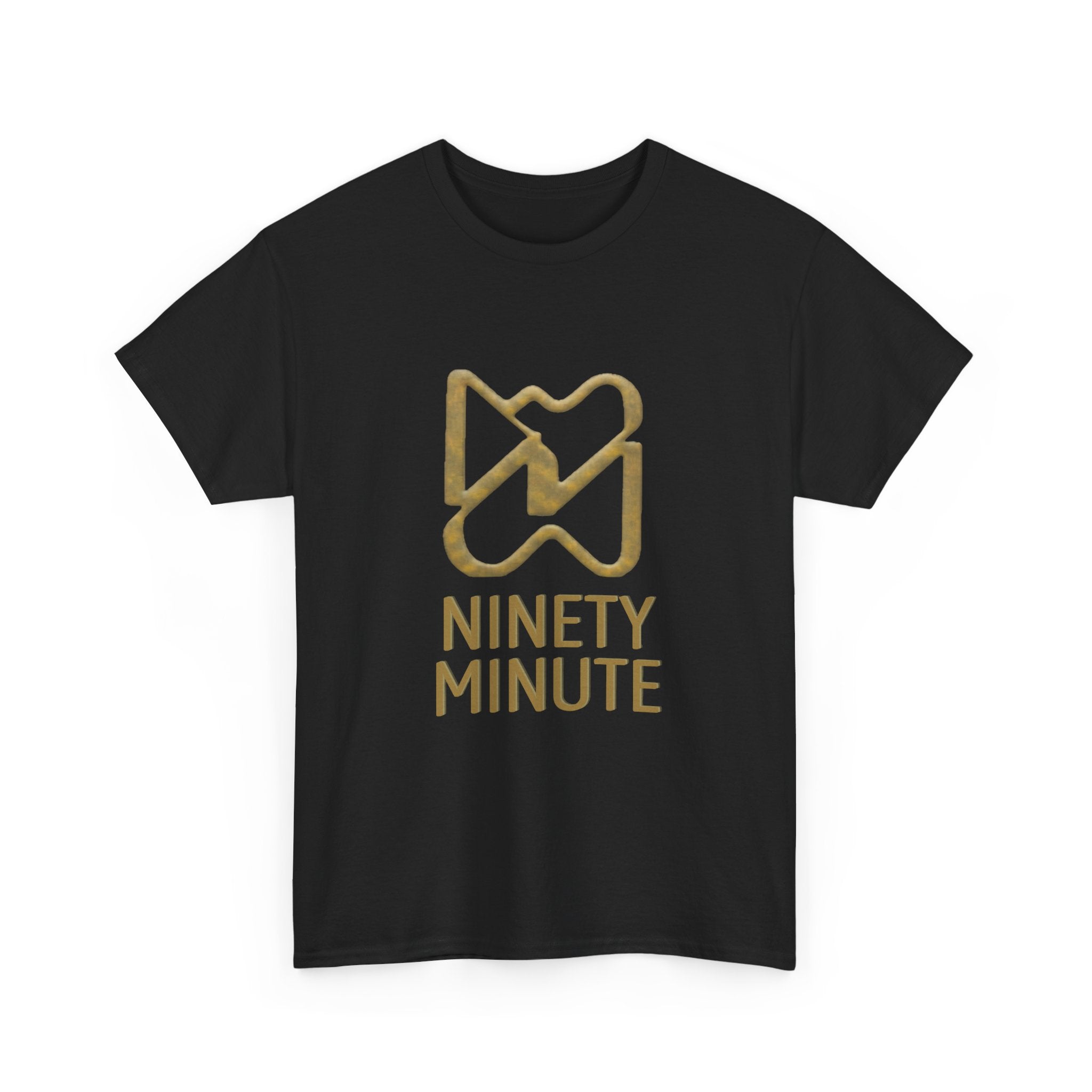 Ninety Minute Unisex Heavy Cotton Tee (Black/White, Large Logo)