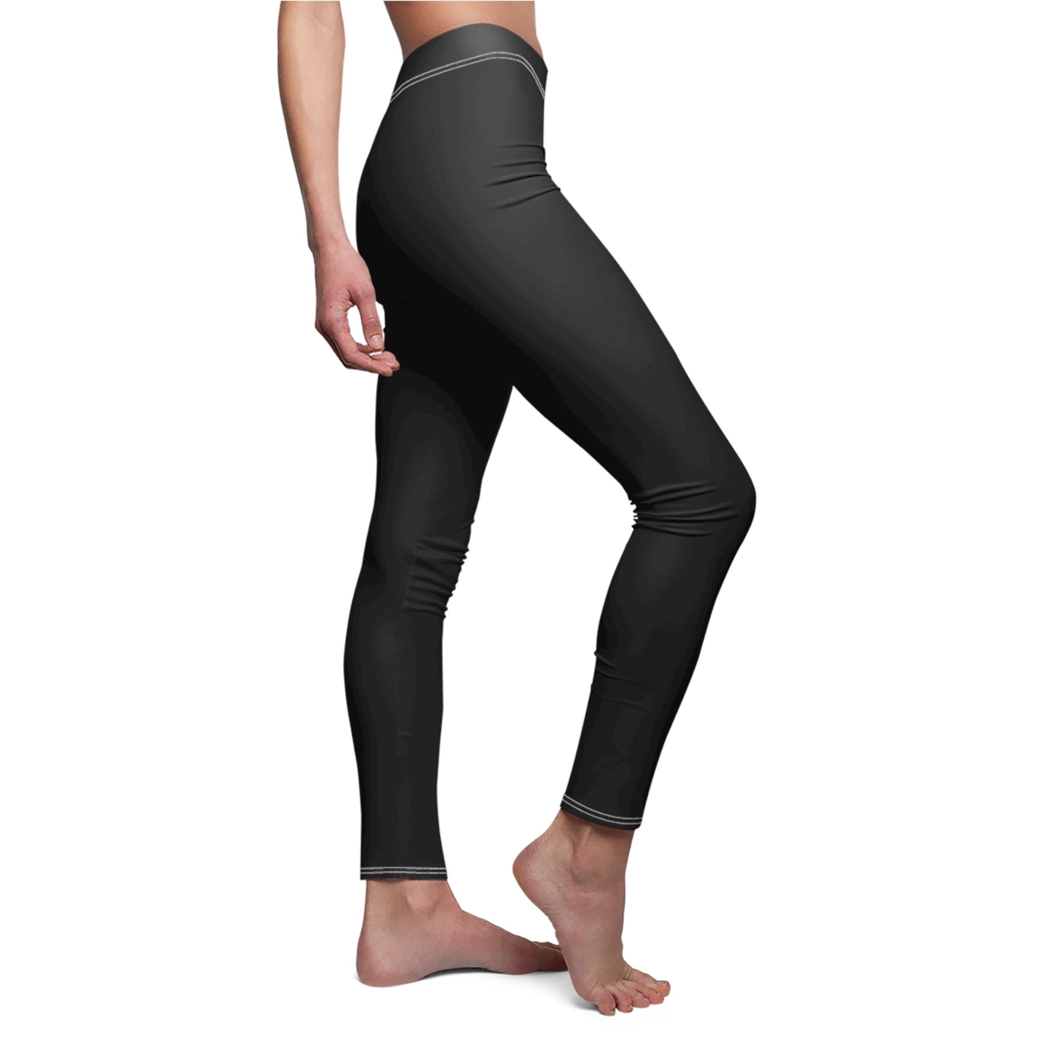 Ninety Minute | Gold Crest Logo Brushed Suede Leggings | Women’s Mid-Rise Skinny Pants - Black