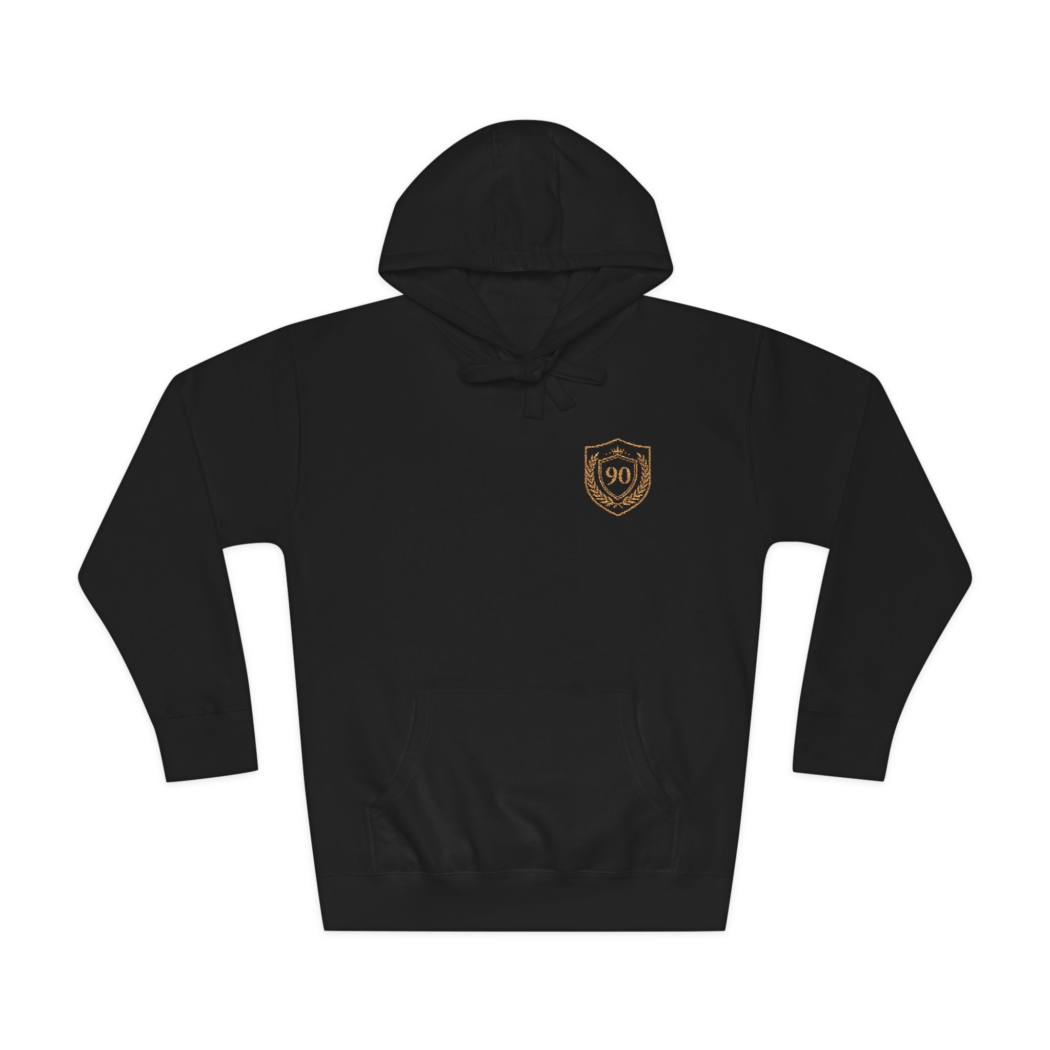 Ninety Minute | Gold Crest Logo Pullover Hoodie | Unisex Fleece Sweatshirt
