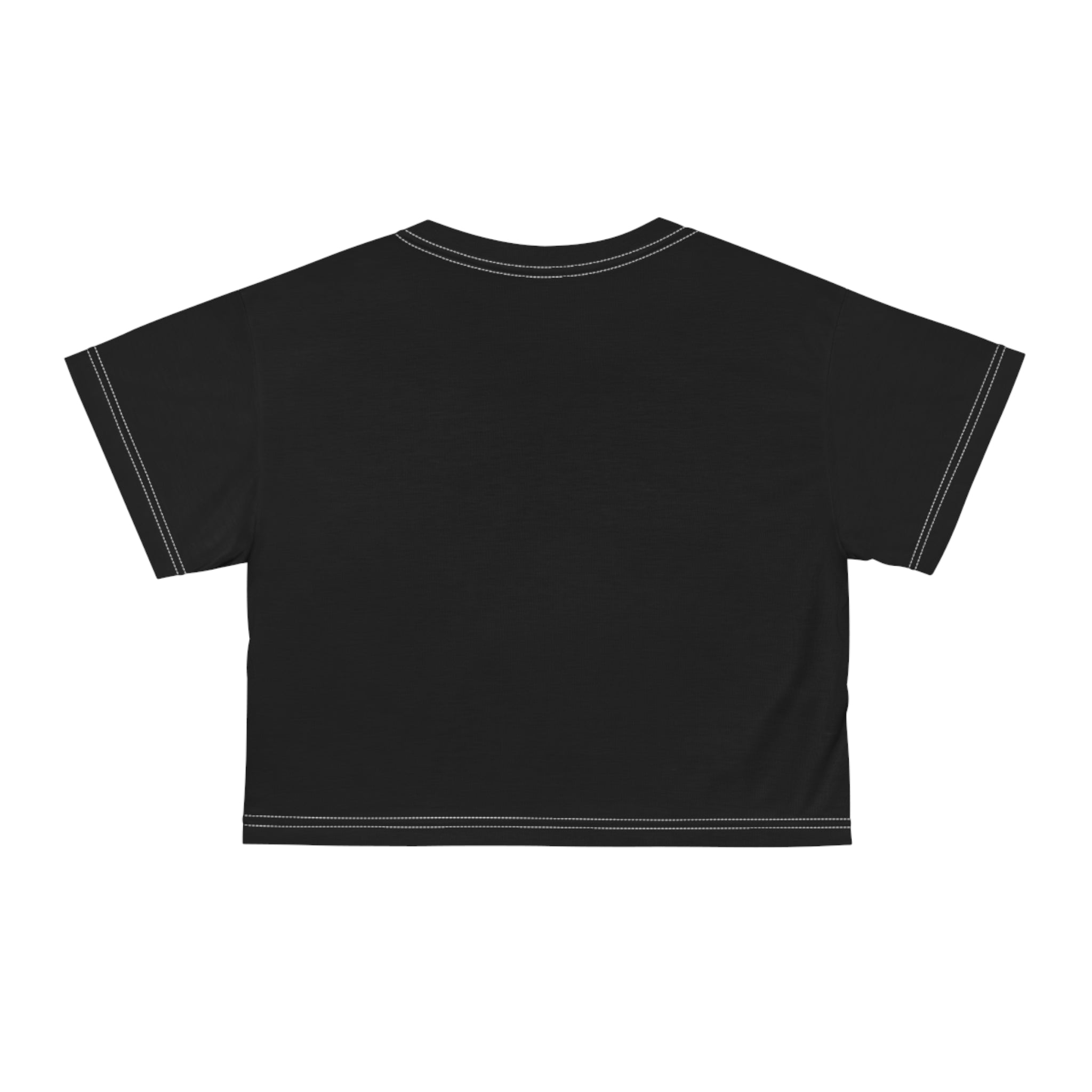 Ninety Minute Women’s Crop Tee (Black, White Stitch)