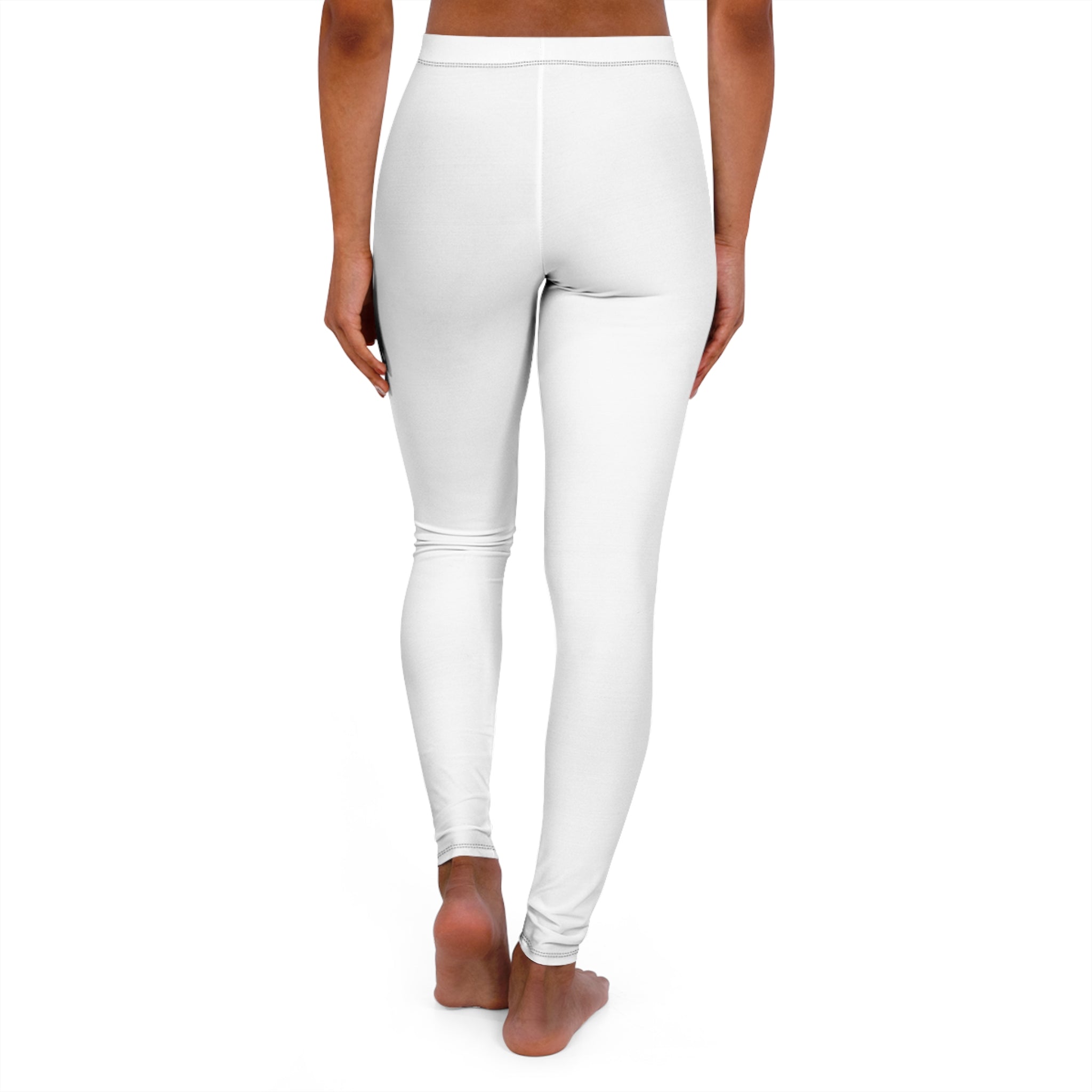 Ninety Minute | Gold Crest Logo All-Over Print Leggings | Women’s Skinny Fit Active Pants - White