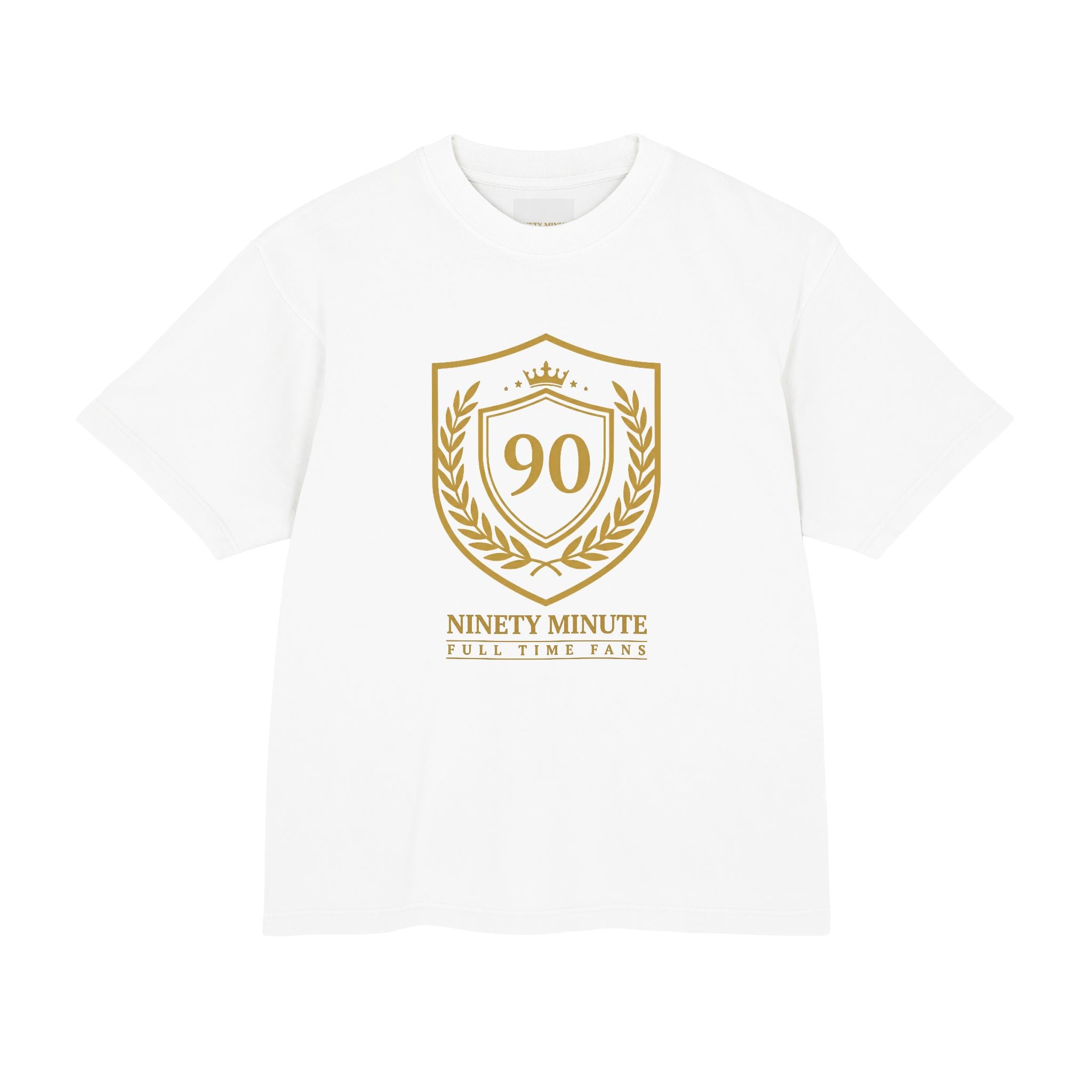 Ninety Minute — Gold Shield Boxy Heavyweight Tee | Full Time Fans
