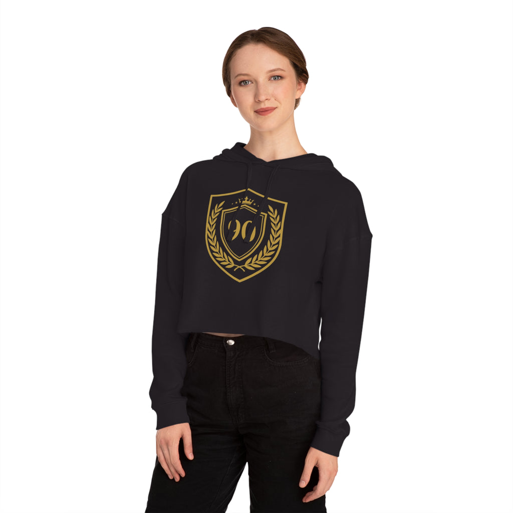 Ninety Minute | Gold Crest Logo Cropped Hoodie | Women’s Relaxed Pullover