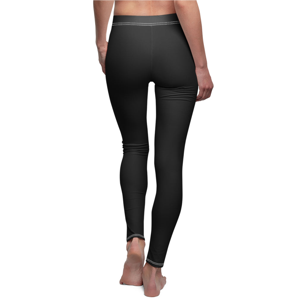 Ninety Minute | Gold Crest Logo Brushed Suede Leggings | Women’s Mid-Rise Skinny Pants - Black