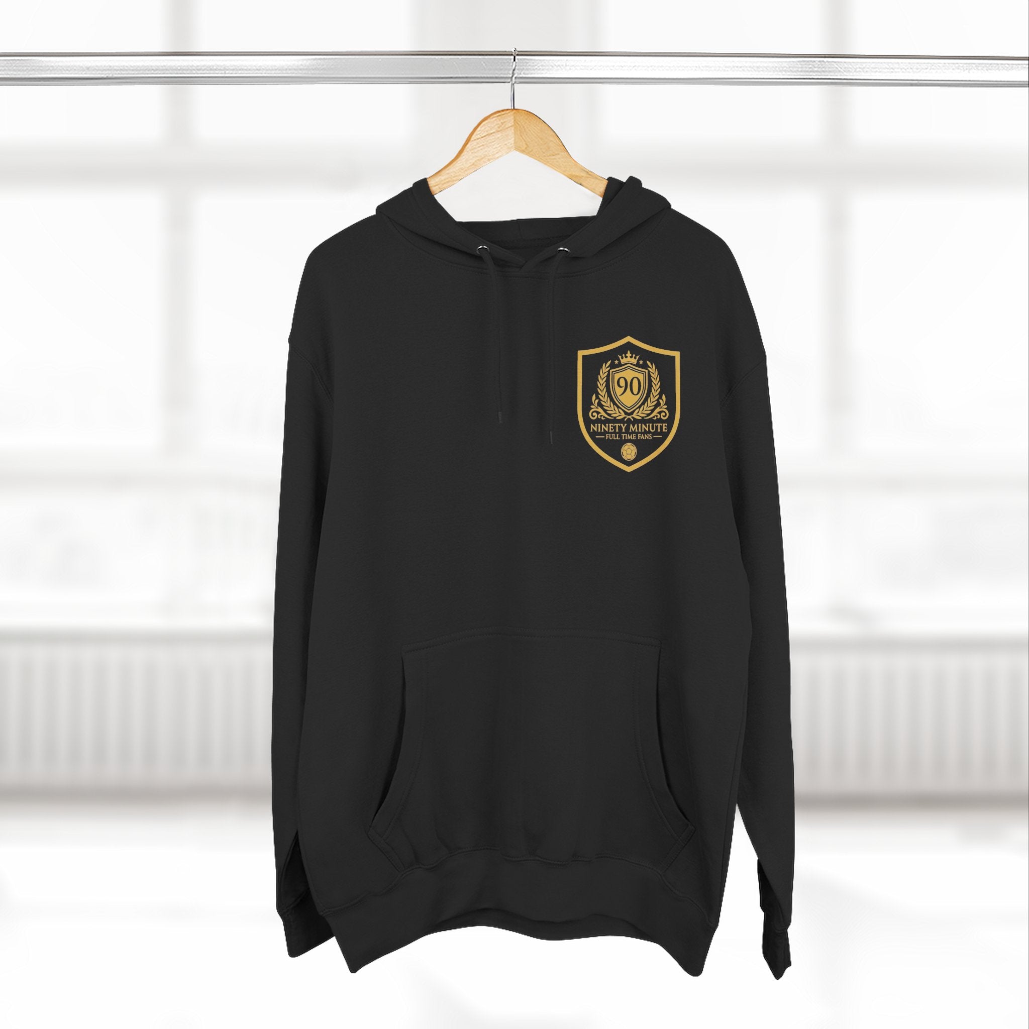 Minimal Gold Crest Hoodie | Shield Emblem Pullover