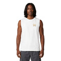 Ninety Minute Men’s Jersey Muscle Tank (Black/White, Chest Icon)