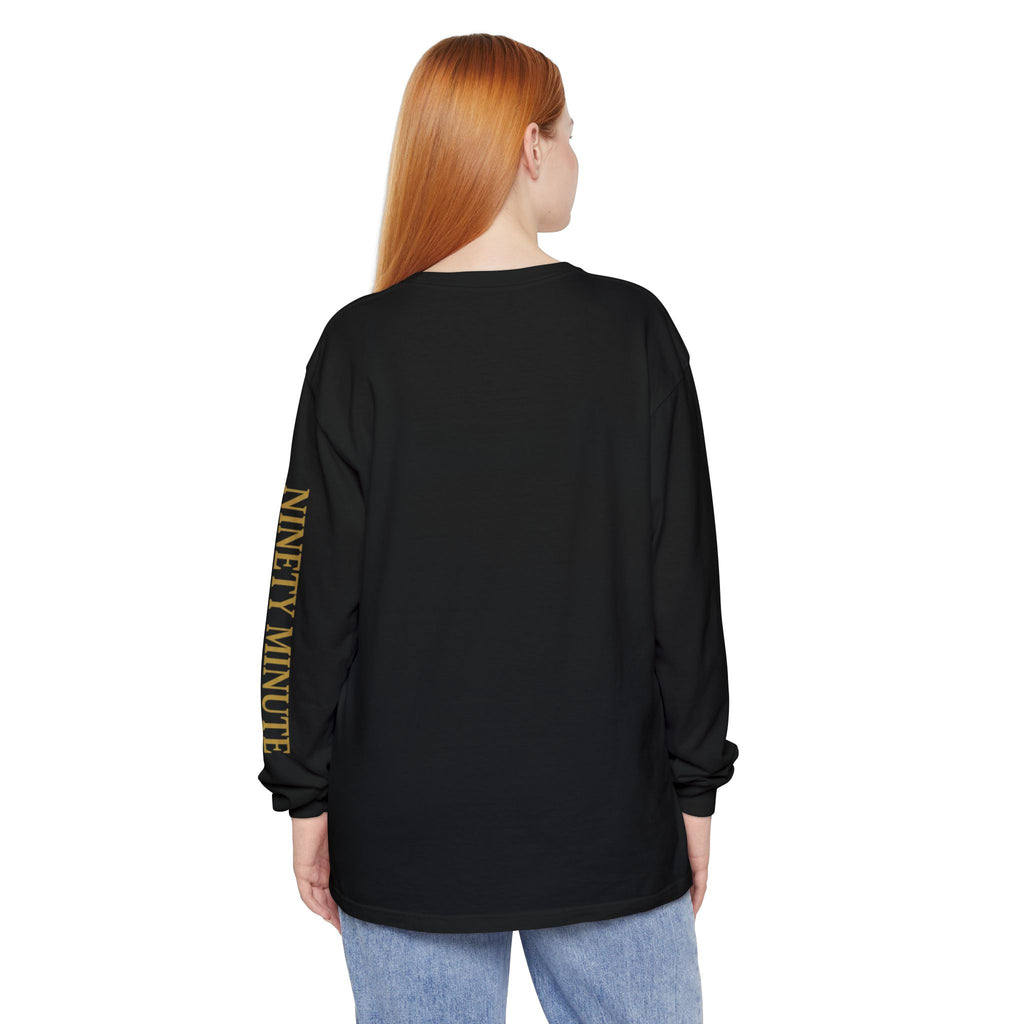 Ninety Minute Full Time Fans Long Sleeve Tee – Women’s Garment-Dyed (Black/White)