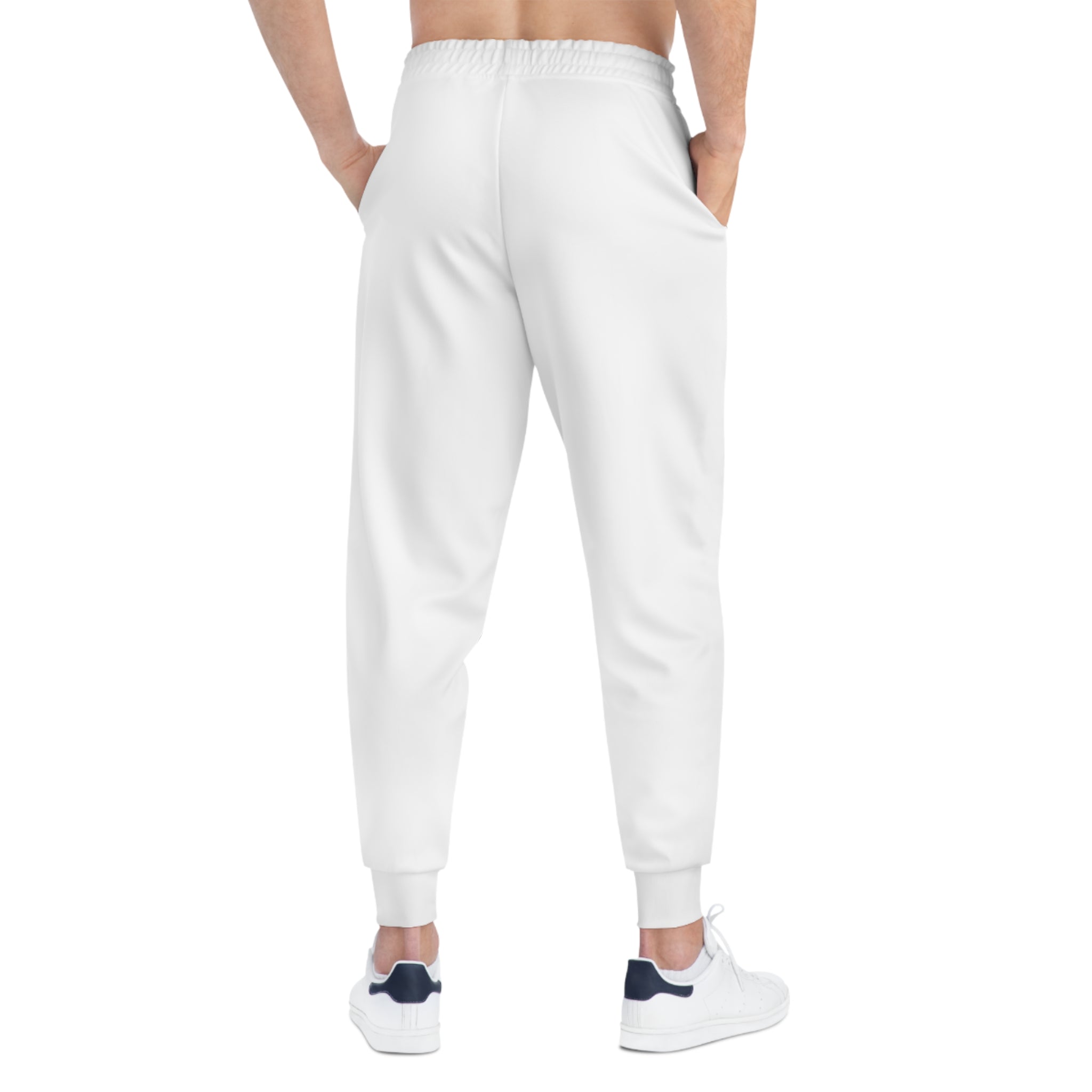 Ninety Minute — Full Shield Badge Athletic Joggers | White