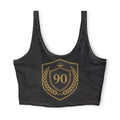 Ninety Minute | Gold Crest Logo Sports Bra | Women’s Polyester Bra Top - Black