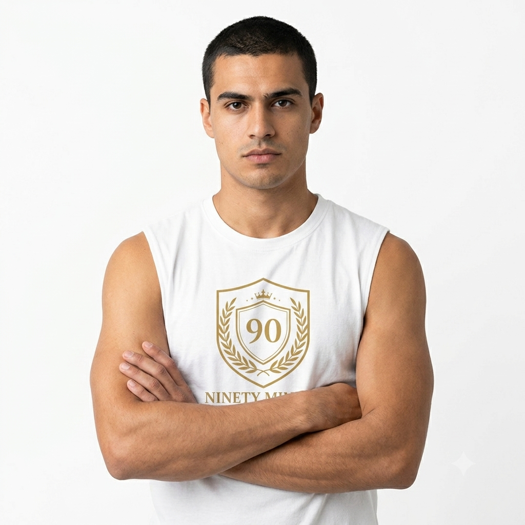Ninety Minute Crest 90 Muscle Tank | Sports Soccer Training Tee