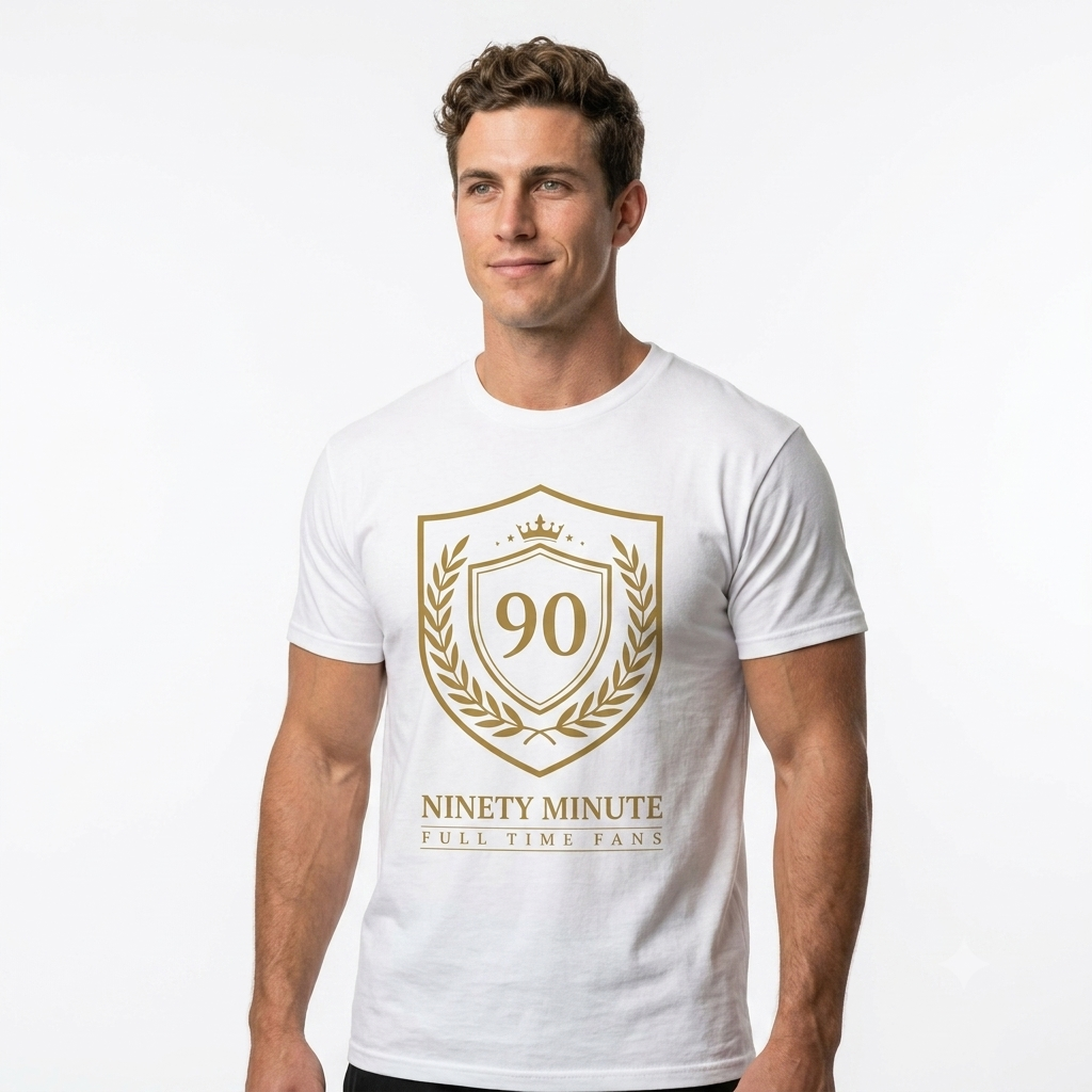 Ninety Minute Crest T-Shirt | Soccer Fan 90 Minutes Full Time Fans - Men