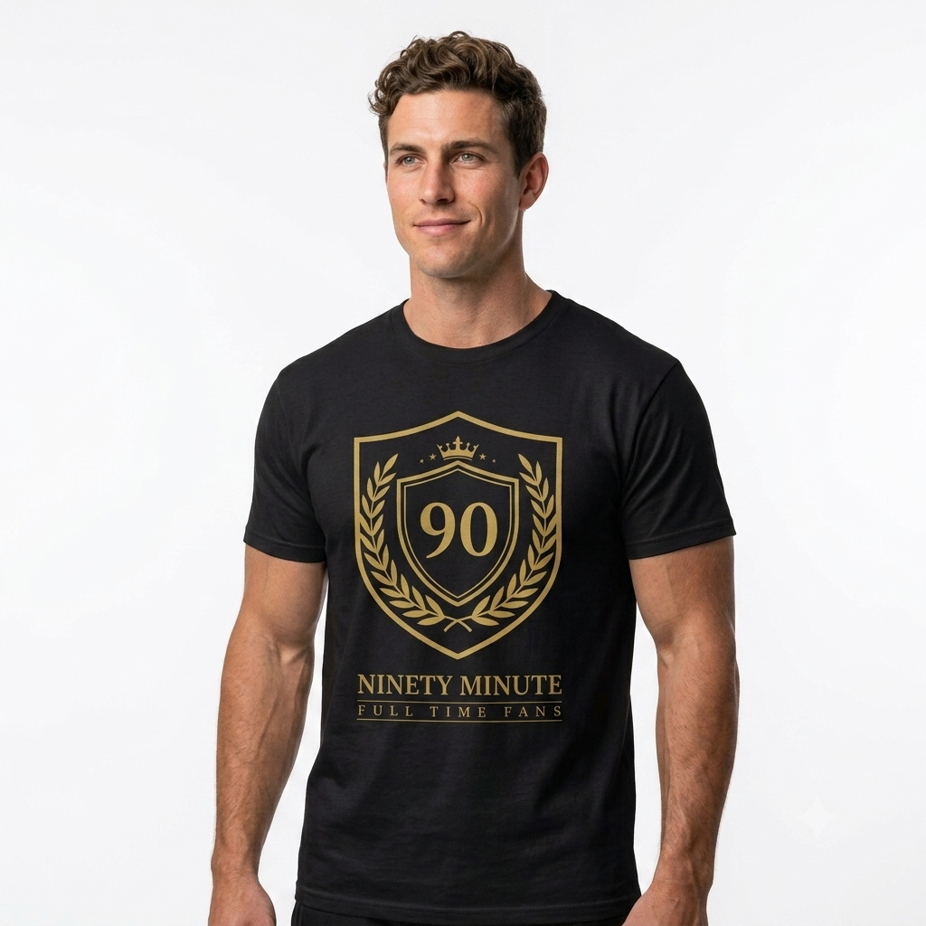 Ninety Minute Crest T-Shirt | Soccer Fan 90 Minutes Full Time Fans - Men