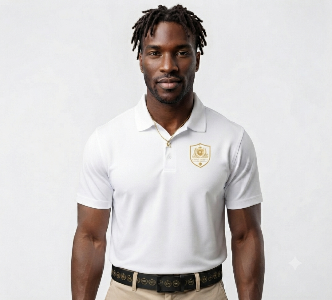 Gold Crest Emblem Polo Shirt | Sport Club Badge, Athletic Wear