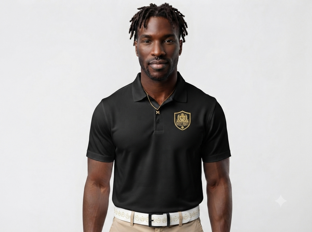 Gold Crest Emblem Polo Shirt | Sport Club Badge, Athletic Wear
