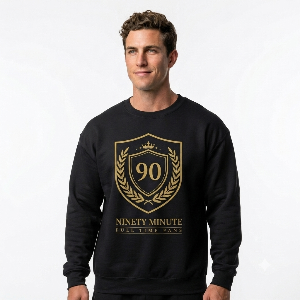 Ninety Minute — Gold Shield Crewneck Sweatshirt | Full Time Fans - Men