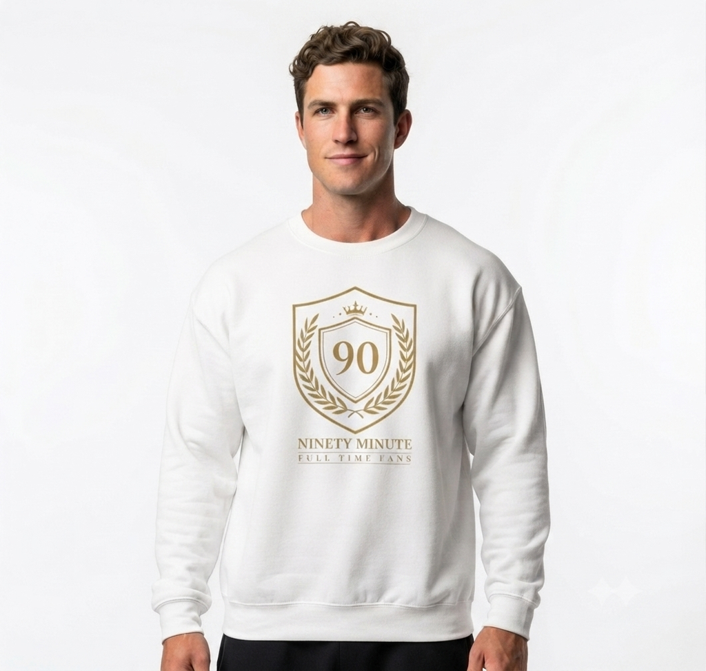 Ninety Minute — Gold Shield Crewneck Sweatshirt | Full Time Fans - Men