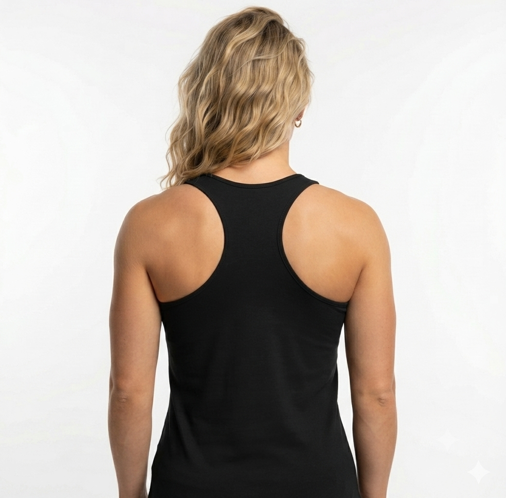 Ninety Minute | Gold Crest Logo Racerback Tank | Women’s Slim Fit Sleeveless Top