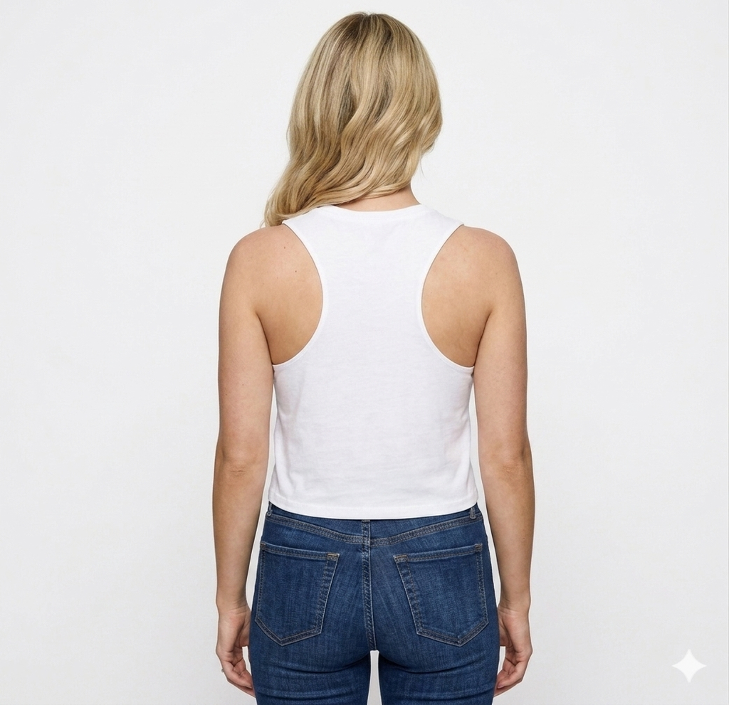 Ninety Minute | Gold Crest Logo Muscle Crop Tank | Women’s Sleeveless Top
