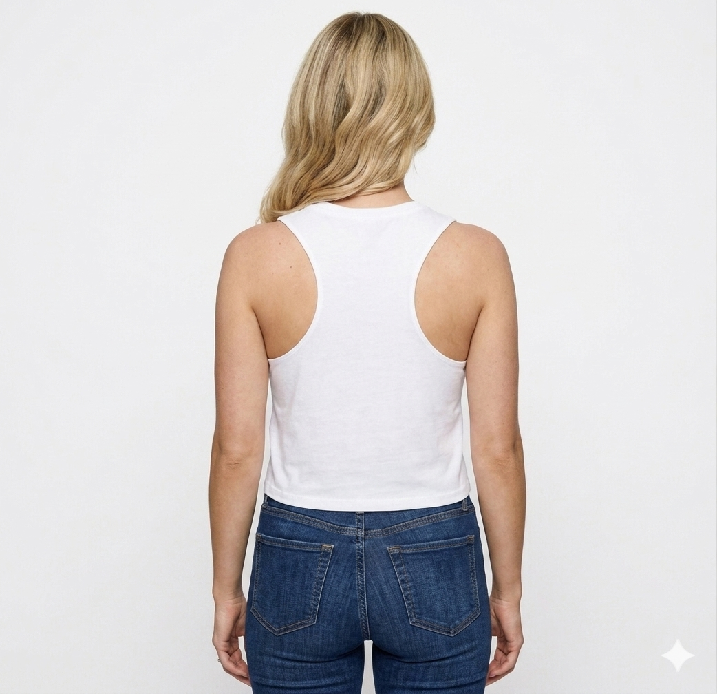 Ninety Minute | Gold Crest Logo Muscle Crop Tank | Women’s Sleeveless Top